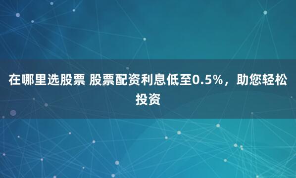 在哪里选股票 股票配资利息低至0.5%，助您轻松投资